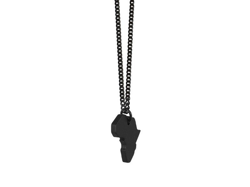 Africa Map Black Necklace